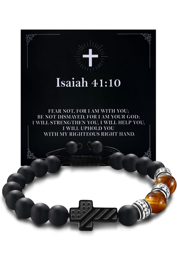 Cross Bracelet with Patriotic Flag Adjustable Bracelet Jewelry Gift for Son Grandson Brother Nephew Friend as Birthday/Valentines Day/Graduation/Back to School/Christmas Gifts