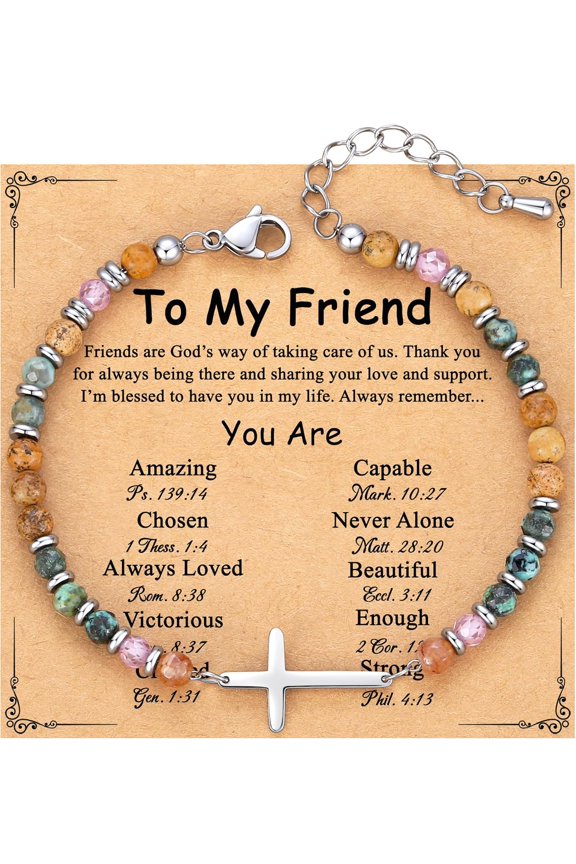 Cross Bracelet for Women Christian Gift Confirmation, Baptism, Easter Gift Birthday or Christmas Gift for Friends, Daughters, Mothers, Sisters in Christ, Nieces A Unique Gift