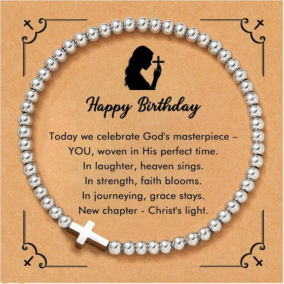 Cross Bracelet for Women, Christian Gifts for Women, Confirmation Baptism Easter Gifts, Unique Gift for Friends Daughter Mom Sister Teens Women on Birthday Christmas Retirement Thanksgiving Pregnancy