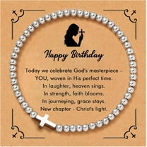 Cross Bracelet for Women, Christian Gifts for Women, Confirmation Baptism Easter Gifts, Unique Gift for Friends Daughter Mom Sister Teens Women on Birthday Christmas Retirement Thanksgiving Pregnancy