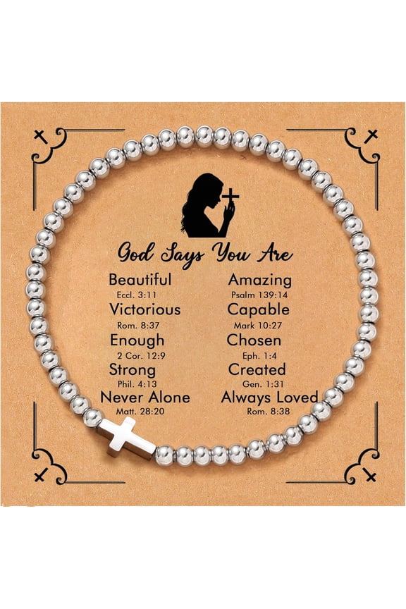Cross Bracelet for Women, Christian Gifts for Women, Confirmation Baptism Easter Gifts, Unique Gift for Friends Daughter Mom Sister Teens Women on Birthday Christmas Retirement Thanksgiving Pregnancy