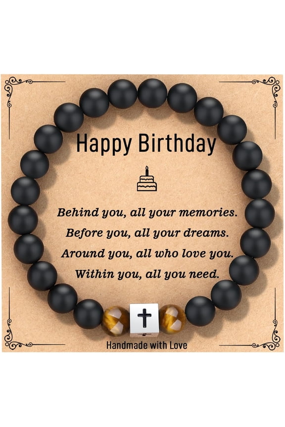 Cross Bracelet for Men - Cool 10th 13th 16th 18th 21st Birthday Gifts for Him, Husband, Dad, Son, Grandson, Brother...