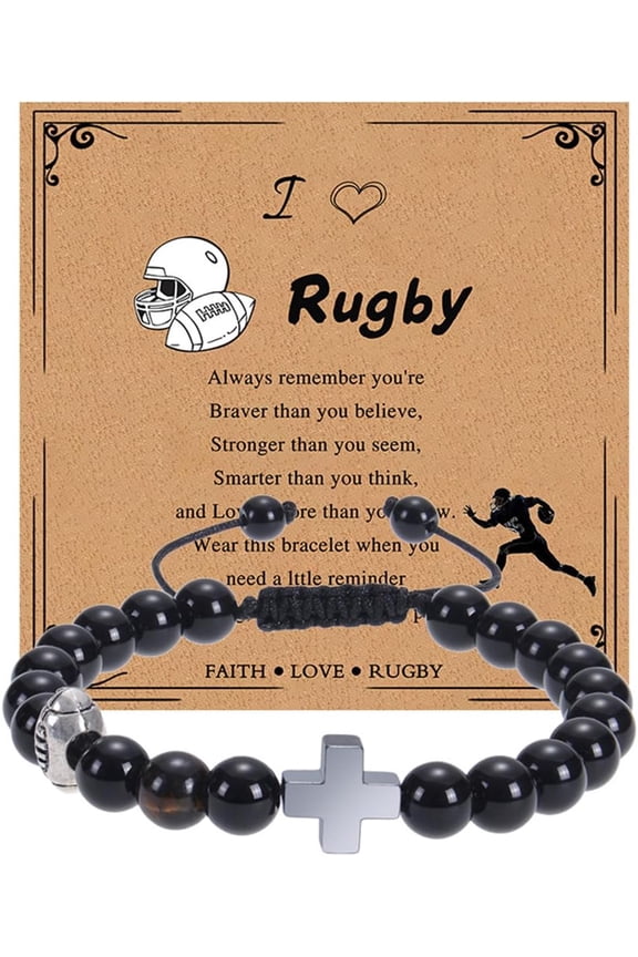 Cross Bracelet for Men Soccer Football Basketball Baseball Bracelet Christian Meaningful Gifts