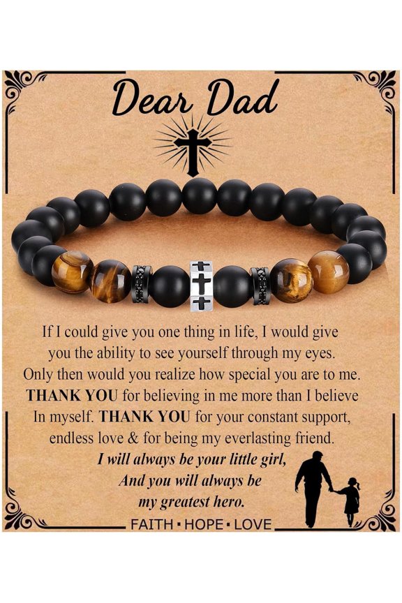 Cross Bracelet for Men, Son Brother Boyfriend Father Dad Husband, Father's Day Birthday Christian Religious Faith Graduation Gift-todad-