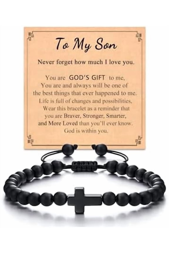 Cross Bracelet for Men Teens, Cross Jewelry Christian Gifts for Easter, Christmas, Birthday, Religious