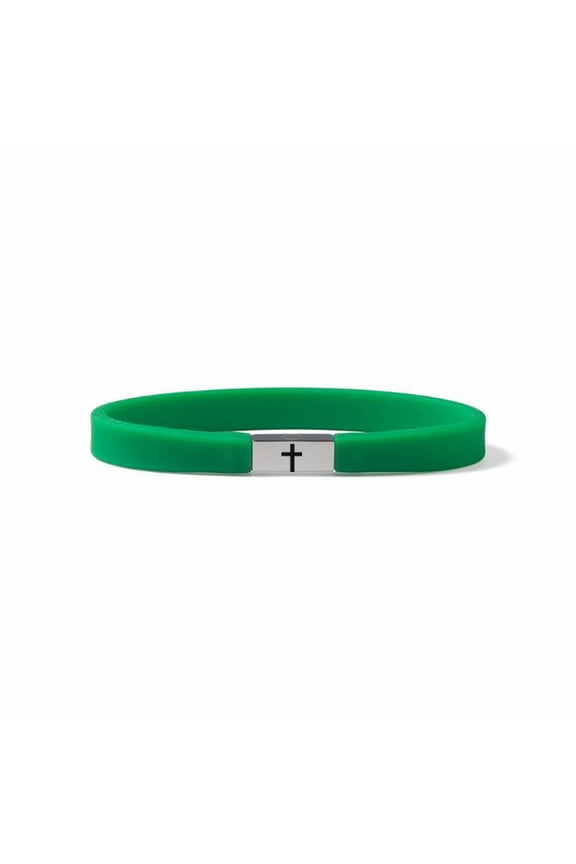 Cross Bracelet for Men Women - Stainless Steel Script Faith Silicone Wristbands Waterproof Sport Scripture Religious ID Bracelet for Teens Adults