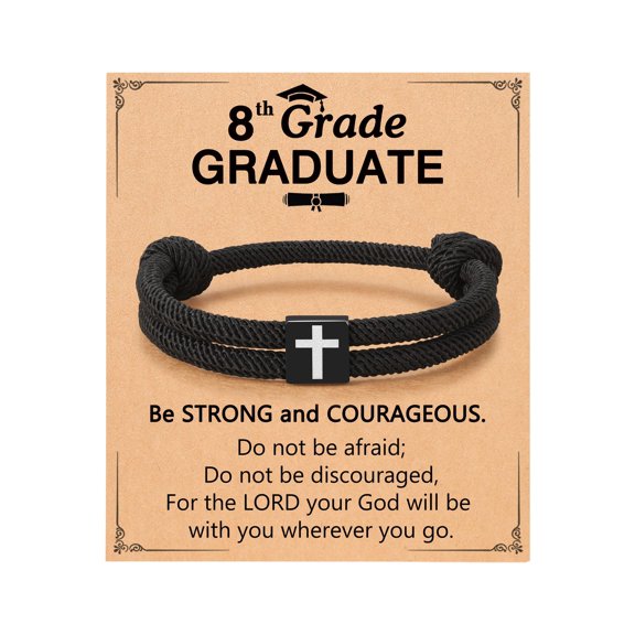 Cross Braided Rope Bracelet for Men and Teen Boys – Christian Gift Ideas for Easter, Baptism, Confirmation, Christmas, Valentine’s, Graduation