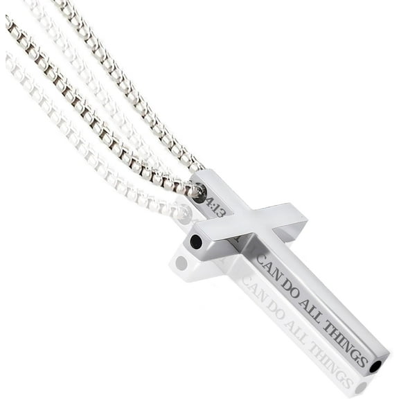Cross Breathing Necklace for Men & Women – Stainless Steel Anxiety Relief Necklace