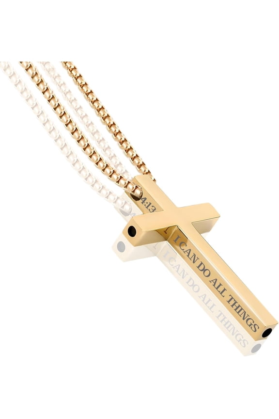 Cross Breathing Necklace for Men & Women – Stainless Steel Anxiety Relief Necklace