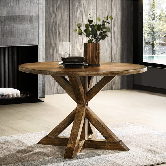 Cross - Buck Base / Stable Dining Table for Daily Use