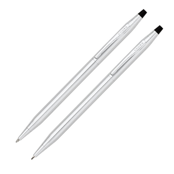 Cross Classic Century Refillable Medium Ballpoint Pen And 0.7mm Pencil Set, Includes Premium Gift Box - Lustrous Chrome