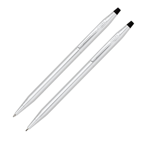 Cross Classic Century Refillable Medium Ballpoint Pen And 0.7mm Pencil Set, Includes Premium Gift Box - Lustrous Chrome