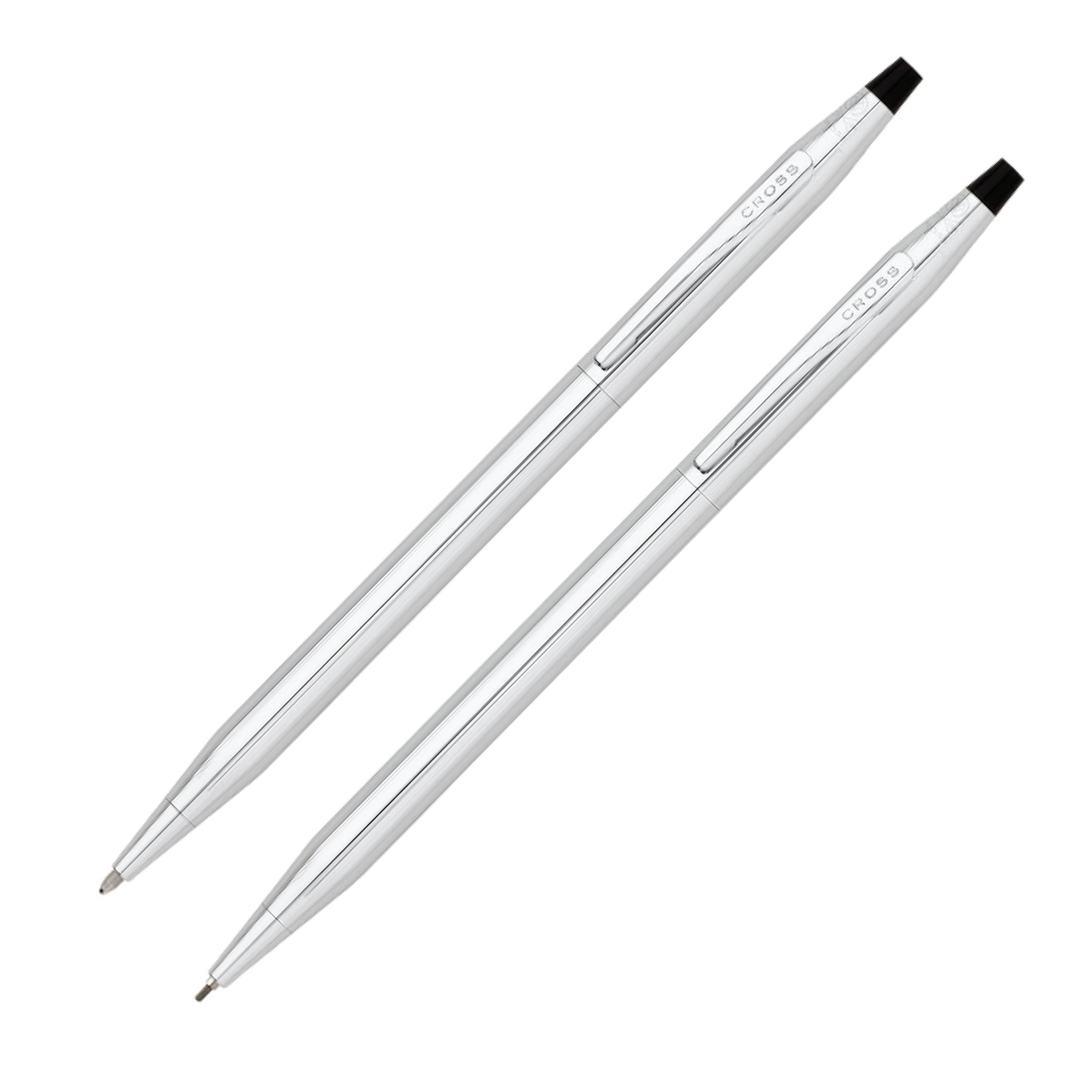 Cross Classic Century Refillable Medium Ballpoint Pen And 0.7mm Pencil Set, Includes Premium Gift Box - Lustrous Chrome