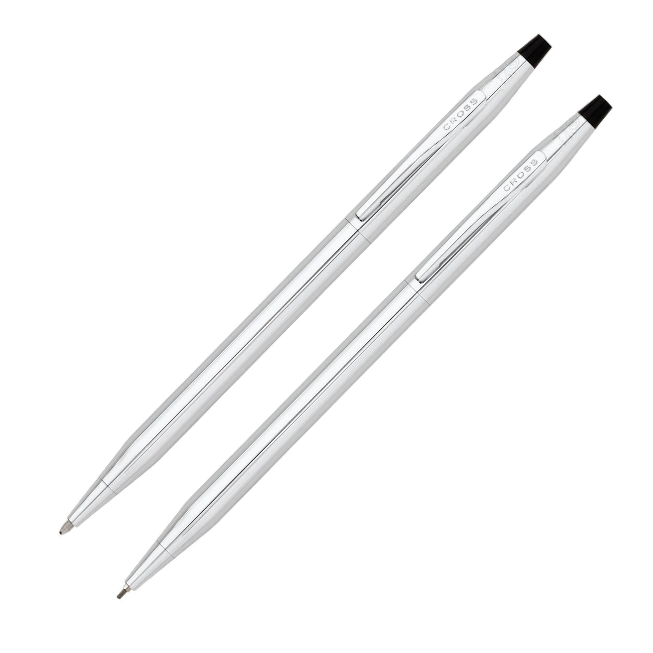 Cross Classic Century Refillable Medium Ballpoint Pen And 0.7mm Pencil Set, Includes Premium Gift Box - Lustrous Chrome