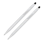Cross Classic Century Refillable Medium Ballpoint Pen And 0.7mm Pencil Set, Includes Premium Gift Box - Lustrous Chrome