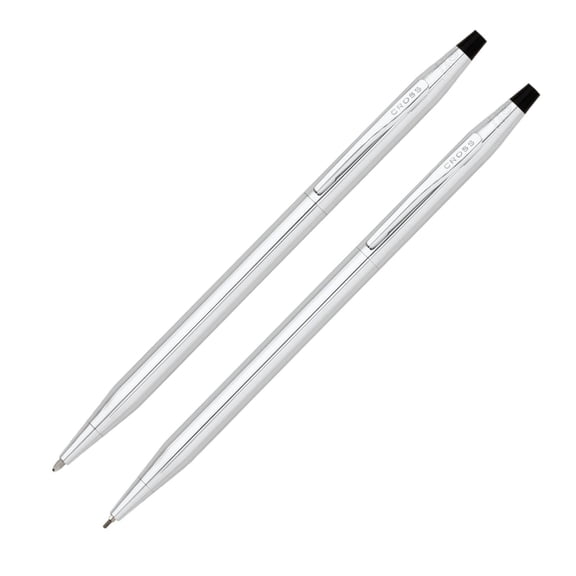Cross Classic Century Refillable Medium Ballpoint Pen And 0.7mm Pencil Set, Includes Premium Gift Box - Lustrous Chrome