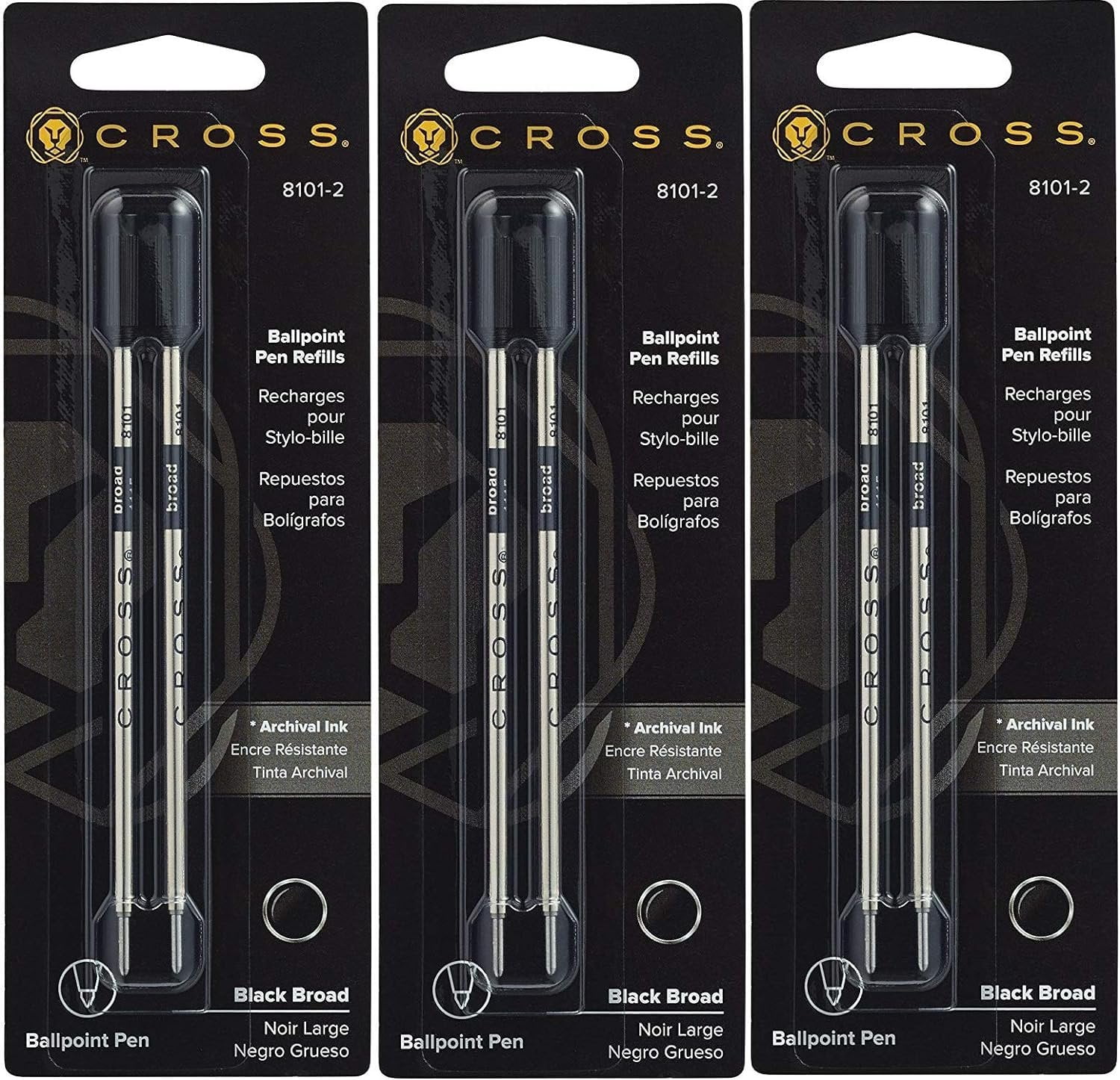 Cross CROSS ballpoint pen refills refill black (black) B (bold) Set of 6 8101