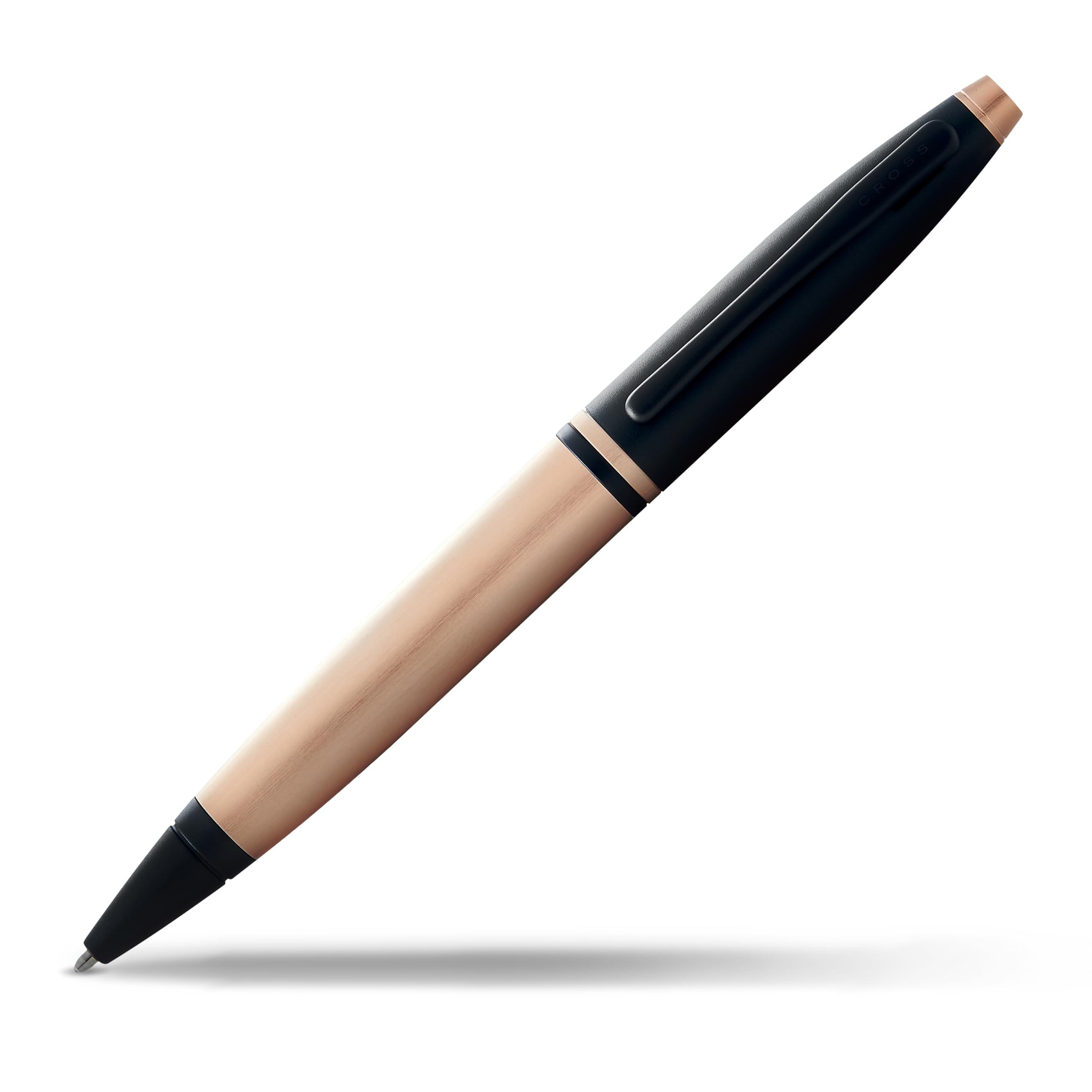 Cross Calais Brushed Rose Gold Plate and Black Lacquer Ballpoint Pen