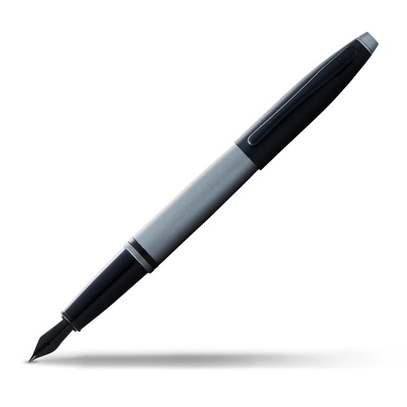 Cross Calais Matte Gray and Black Lacquer Fine Nib Fountain Pen