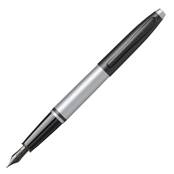 Cross Calais Matte Gray and Black Lacquer Medium Nib Fountain Pen