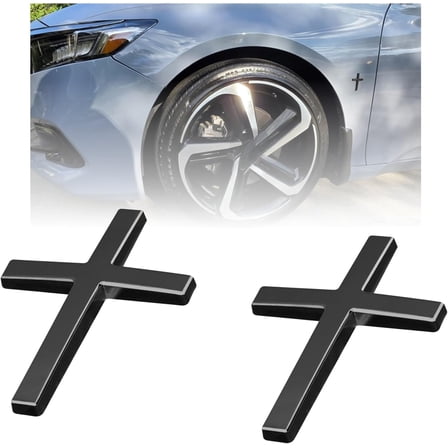 Cross for Car,2.5*1.8 Cross Car Decal,3D Metal Christian Car Accessories,Car Decor for Men,,Universal & Self-Adhesive Cross Cars Decal for Most Trucks,Suvs