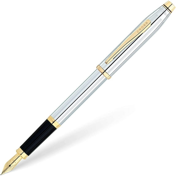 Cross Century® II Medalist Polished Chrome with 23KT Gold-Plated Appointments and 23KT Gold-Plated Medium Nib Fountain Pen