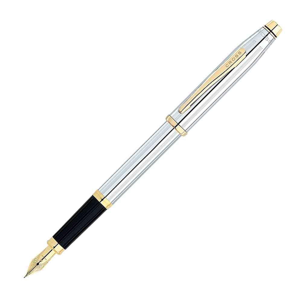 Cross Century® II Medalist® Polished Chrome with 23KT Gold-Plated Appointments and 23KT Gold-Plated Fine Nib Fountain Pen