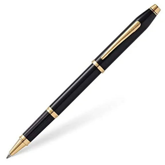Cross Century II Selectip Rollerball Pen, Black Lacquer & 23KT Gold Appointments
