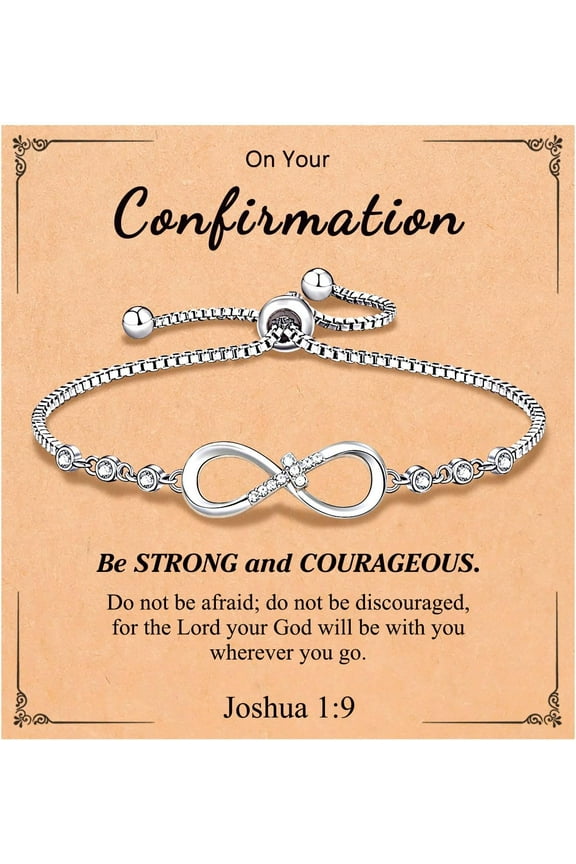 Cross Charm Bracelet Christian Easter Confirmation Baptism Graduation Gift for Women Girls