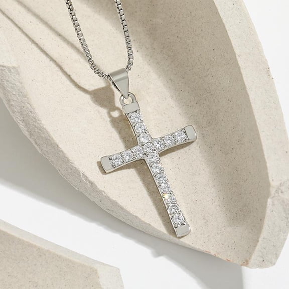 Cross Charm Pendant Faith Prayer Cross Pendant Niche Design Hip-Hop Cross Necklace