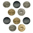 thumbnail image 1 of Cross Christian Church Religion Outline Set of 10 Metal 0.6" (15mm) Sewing Shank Round Buttons - Black Color, 1 of 5