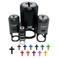 thumbnail image 1 of Cross Christian Church Religion Self-Inking Rubber Stamp Ink Stamper - Red Ink - Small 3/4 Inch, 1 of 7