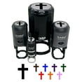 thumbnail image 1 of Cross Christian Church Religion Self-Inking Rubber Stamp Ink Stamper - Yellow Ink - Small 3/4 Inch, 1 of 7