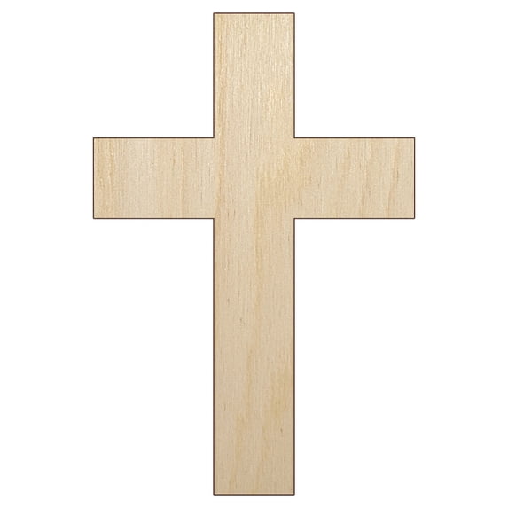 Cross Christian Church Religion Wood Shape Unfinished Piece Cutout Craft DIY Projects - 6.25 Inch Size - 1/4 Inch Thick