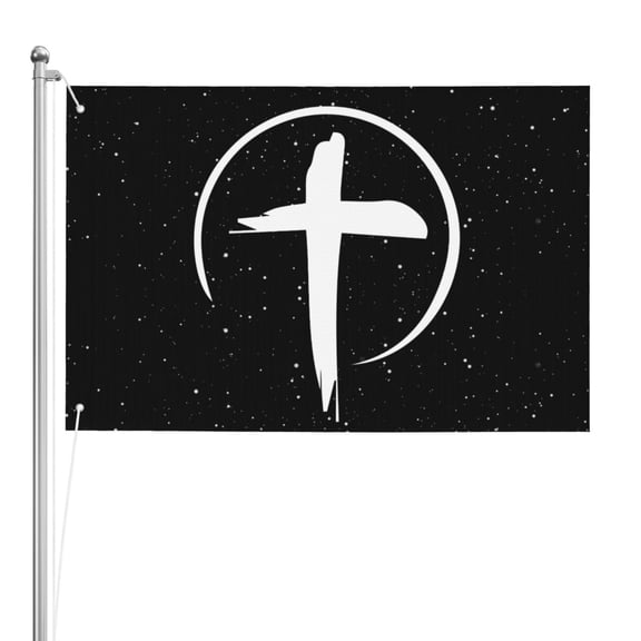 Cross Christian Logo Double Sided Flag 2x3ft For Home/Company/Indoor Outdoor Decoration Flag 100% Polyester Banner
