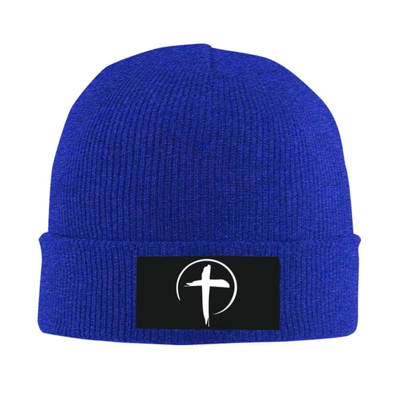 Cross Christian Logo Men Women Knitted Hat Adult Knit Beanie For Fall Winter Knit Hat Cap