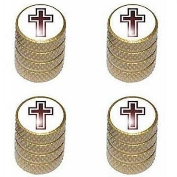 Cross Christian Religion Religious Tire Rim Wheel Aluminum Valve Stem Caps, Multiple Colors