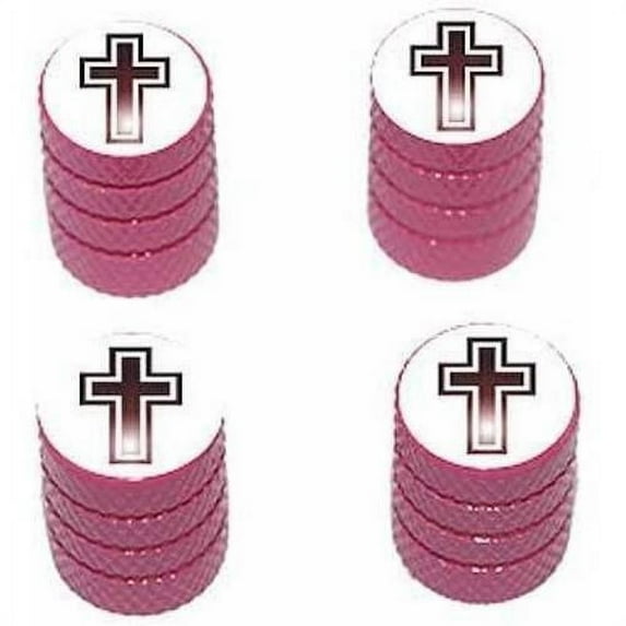 Cross Christian Religion Religious Tire Rim Wheel Aluminum Valve Stem Caps, Multiple Colors