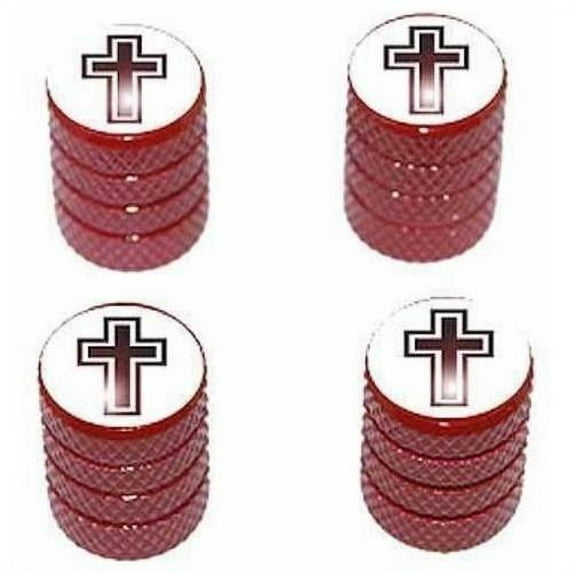 Cross Christian Religion Religious Tire Rim Wheel Aluminum Valve Stem Caps, Multiple Colors