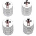thumbnail image 1 of Cross Christian Religion Religious Tire Rim Wheel Aluminum Valve Stem Caps, Multiple Colors, 1 of 1