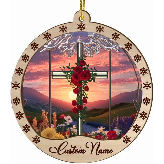 Cross Christmas Ornament, Cross Christmas Decorations, Cross Christmas Tree Ornament, Stained Glass Ornament, Cross Gifts, Holiday Decorations and Xmas Gifts Ideas nBb0Q7 (Cross)