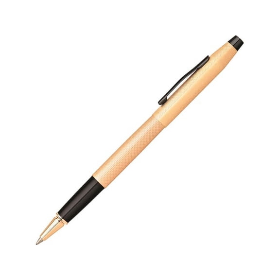 Cross Classic Century Brushed Rollerball Pen, Medium Point, 0.7 mm, Rose Gold Barrel, Black Ink