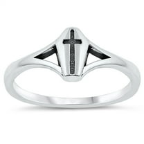 Cross Coffin Raised Dead Christian Ring .925 Sterling Silver Band Jewelry Female Male Unisex Size 7