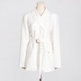 thumbnail image 1 of Cross Collar Long Sleeved Blazer (S, White), 1 of 10