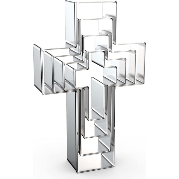 Cross Cookie Cutter Set Assorted Sizes - 5 Inch, 4 3 2 Inch Shaped Clay Biscuit Fondant Mold for Christian Religious Baptism Christmas E Pcs Stainless Steel