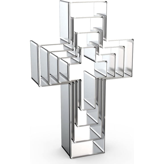 Cross Cookie Cutter Set Assorted Sizes - 5 Inch, 4 Inch, 3 Inch, 2 Inch - Cross Shaped Cookie Clay Cutter Biscuit Fondant Mold for Christian Religious Baptism Christmas Easter - 4 Pcs Stainless Steel