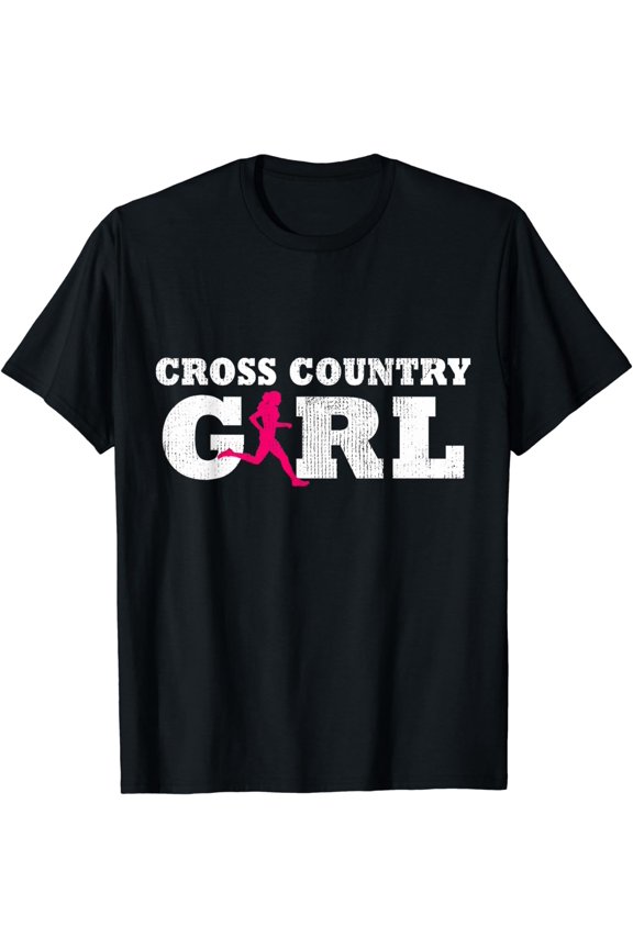 Cross Country Girl Runner Silhouette Sport Gift T-Shirt