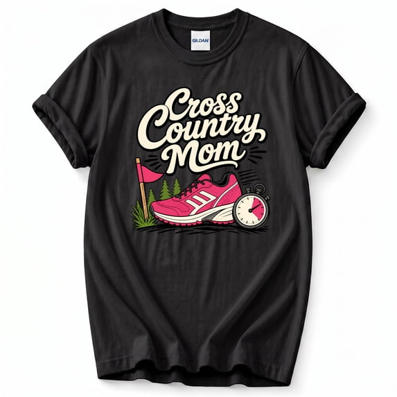 Cross Country Mom T-Shirt – Vintage Running Theme – Sports Enthusiast Gift