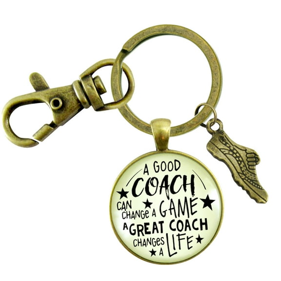 Cross Country Run Coaching Gutsy Goodness Medium Bronze Adult Keychain Great Coach Gift