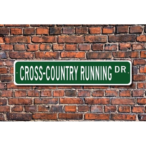 Cross-Country Running Cross-Country Running sign CC Running fan Cross-Country Running gift Metal Aluminum Sign - Size: 16 x 4 Inches